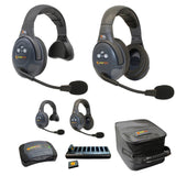 Eartec EVADE EVX422-CM Full Duplex Dual Channel Wireless Intercom System with 4 Single 4 Dual Speaker Headsets