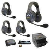 Eartec EVADE EVX4D-CM Full Duplex Dual Channel Wireless Intercom System with 4 Dual Speaker Headsets