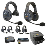 Eartec EVADE EVX633-CM Full Duplex Dual Channel Wireless Intercom System with 3 Single 3 Dual Speaker Headsets