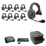 Eartec EVADE EVX9S-CM Full Duplex Dual Channel Wireless Intercom System with 9 Single Speaker Headsets