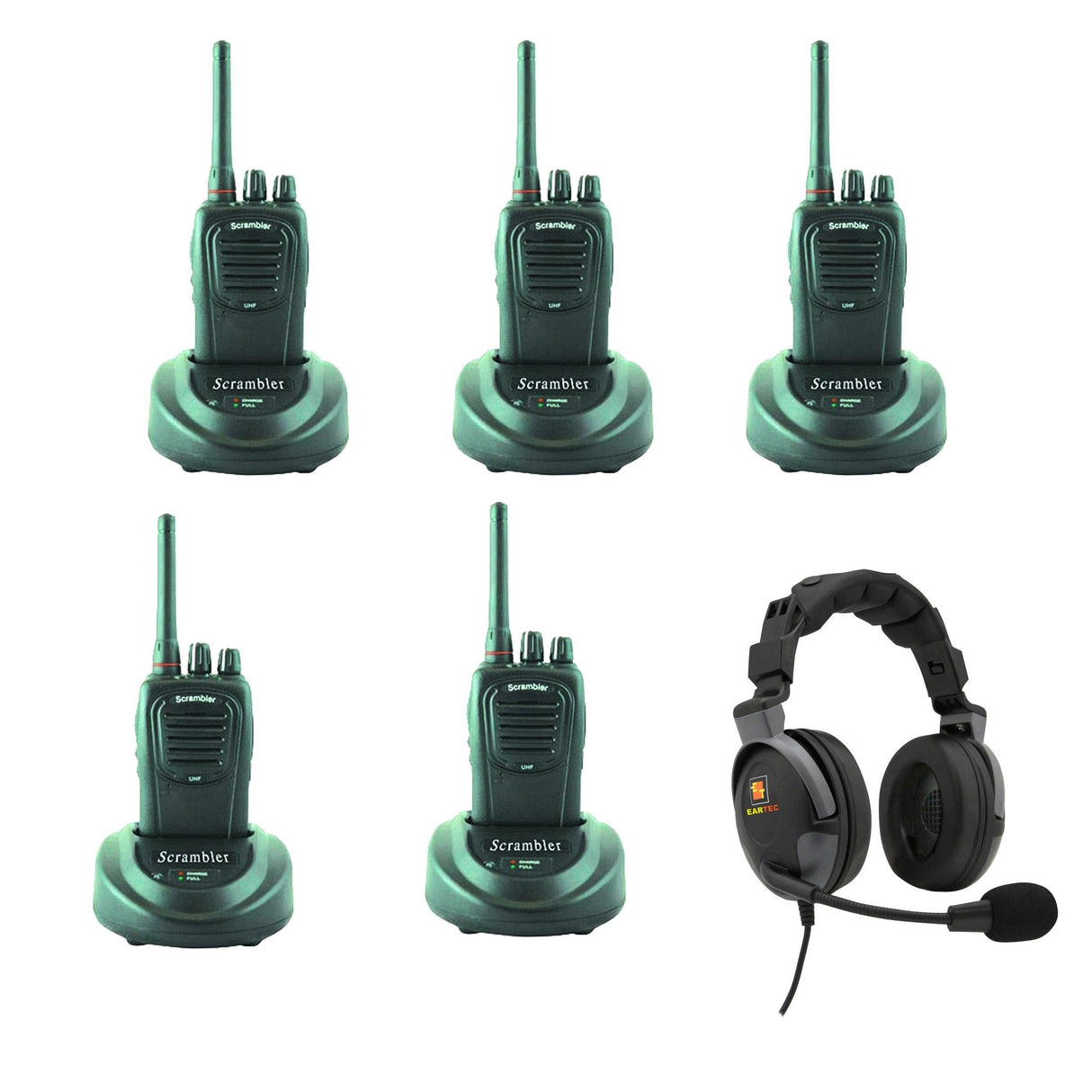 Eartec PD5000IL 5 SC-1000 Radios with Proline Double Inline PTT