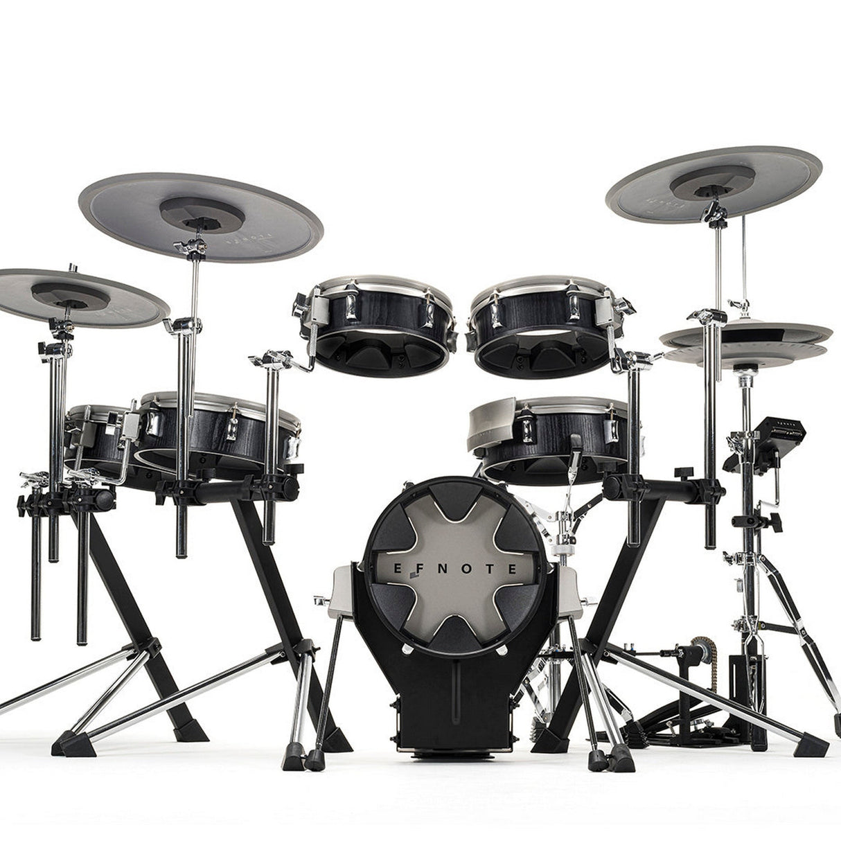 EFNOTE 3X Acoustic Designed Electronic Drum Set, Black Oak Wrap Finish