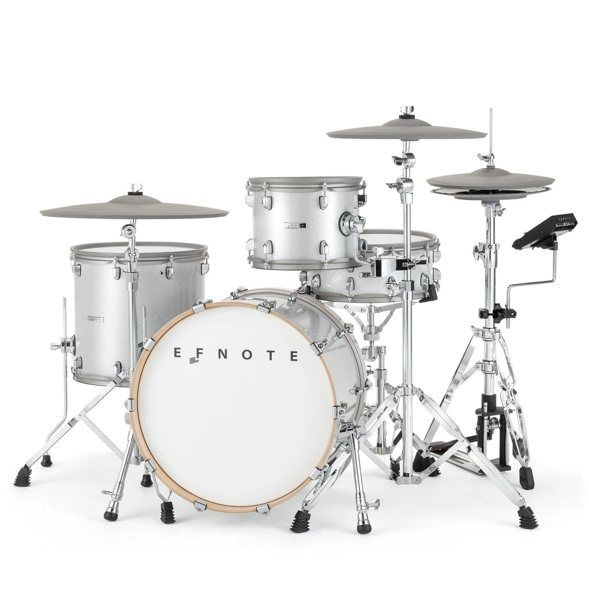 EFNOTE 7 Acoustic Designed Electronic Drum Set, White Sparkle Finish