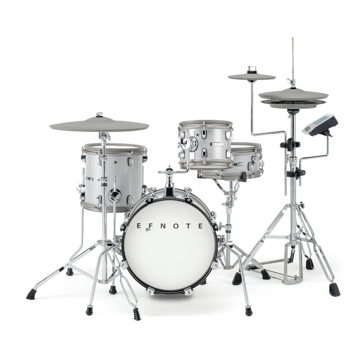 EFNOTE mini Acoustic Designed Electronic Drum Set, White Sparkle Finish