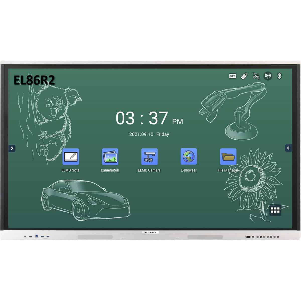 Elmo 86-Inch Flat Panel Interactive Board, No HDMI
