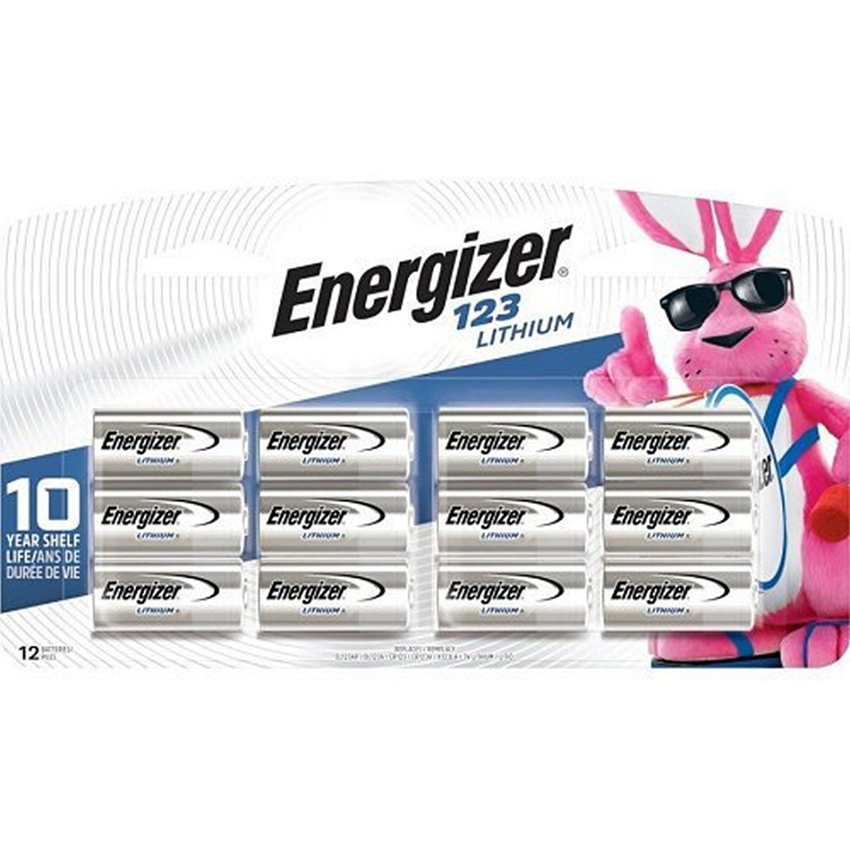 Energizer EL123BP12 123 3V Lithium Batteries, 12-Pack