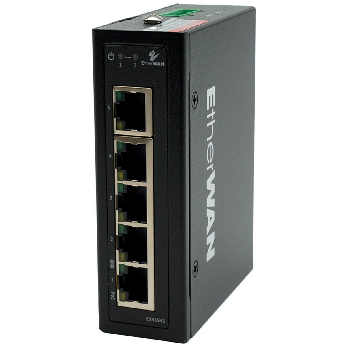 EtherWAN EX41941 Hardened Unmanaged 4-Port Gigabit PoE and 1-Port Gigabit RJ45 Ethernet Switch