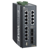 EtherWAN EX73934E-0VB 12-Port 10/100/1000BASE-T with 4 Dual-Rate Gigabit SFP Ports
