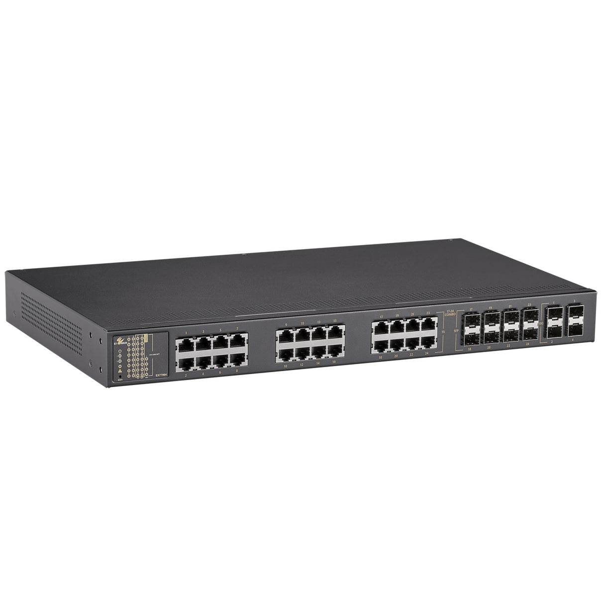 EtherWAN EX77964-8VB Hardened Managed 24-port Gigabit and 4-port 10G SFP+ Ethernet Switch