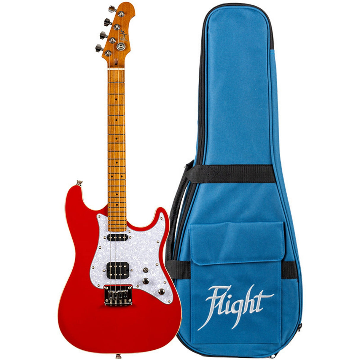 Flight Pathfinder Red Baritone Electric Ukulele