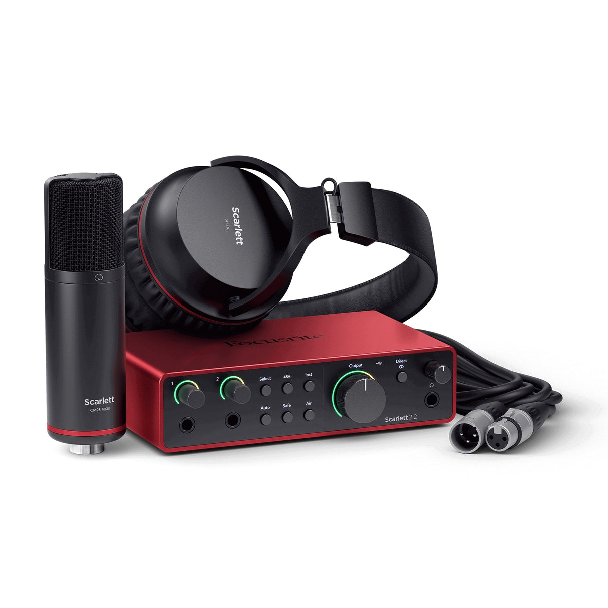 Focusrite Scarlett 2i2 Studio 2 x 2 Audio Interface with Microphone and Headphone, 4th Gen