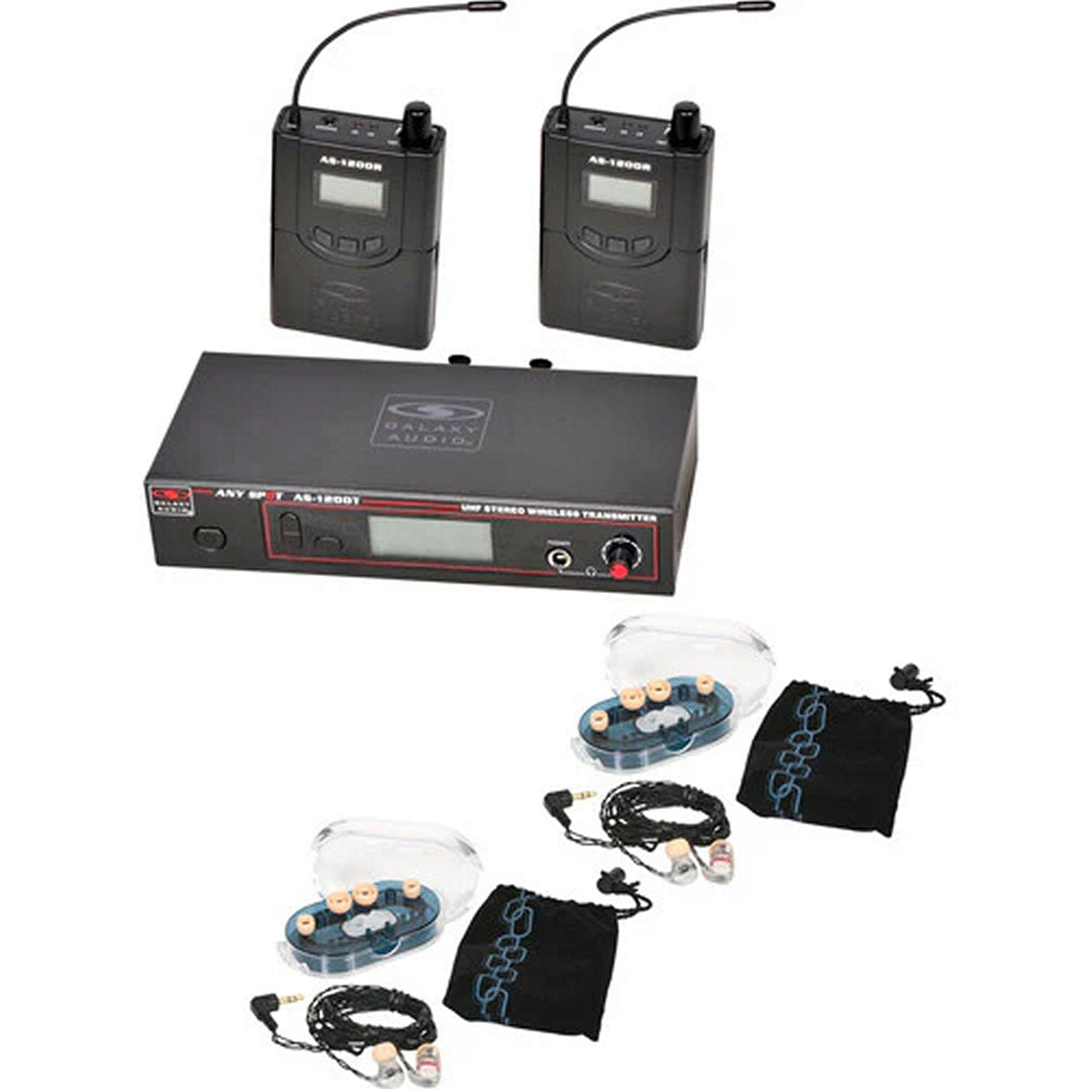 Galaxy Audio AS-1206 2-Pack Wireless In-Ear Monitors D 584–607 MHz
