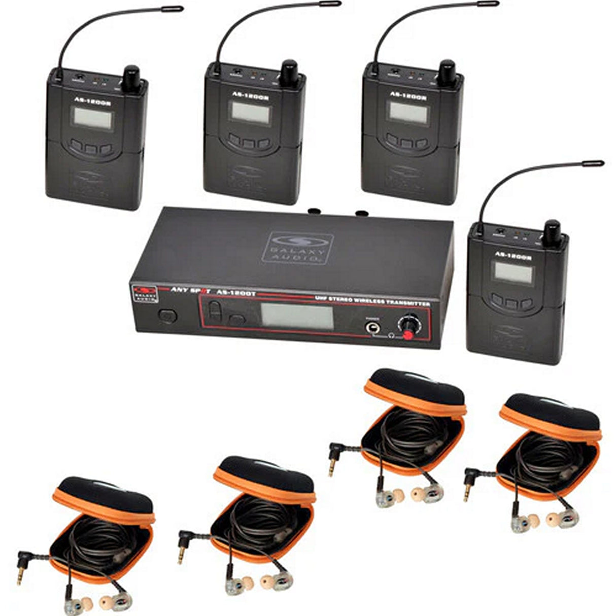 Galaxy Audio AS-1210 4-Pack Wireless In-Ear Monitors D 584–607 MHz