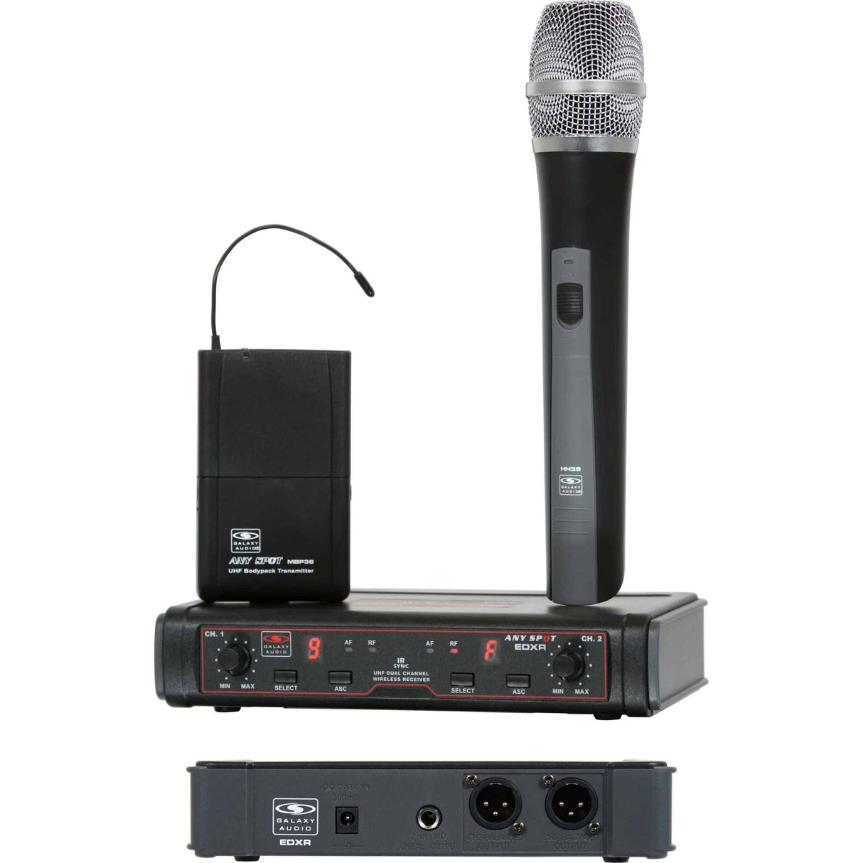 Galaxy Audio EDXR/38 Dual Channel Wireless Microphone System