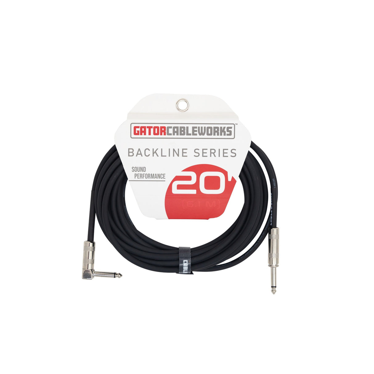 Gator Backline Series Straight to Right-Angled instrument Cable 20-Foot