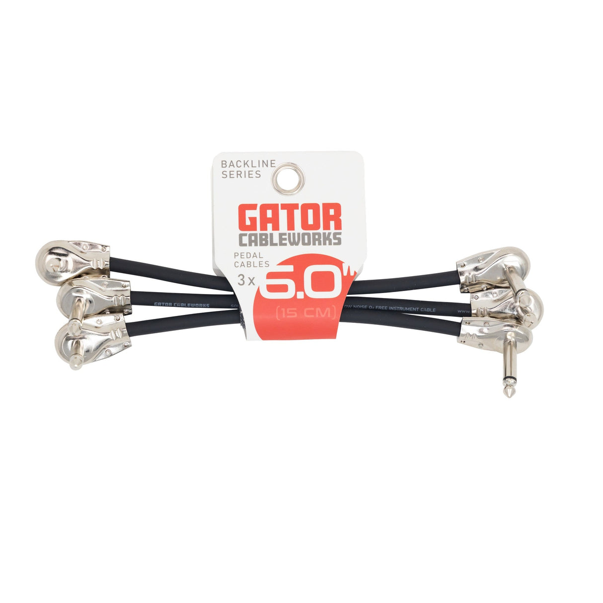 Gator Backline Series Straight to Right-Angled Patch Cables 3-Pack of 6-Inch