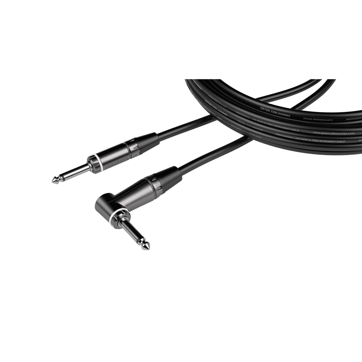 Gator CBW-CPSRINST-CBLE-RA-30 Composer Series Straight to Right-Angled Instrument Cable, 30-Foot