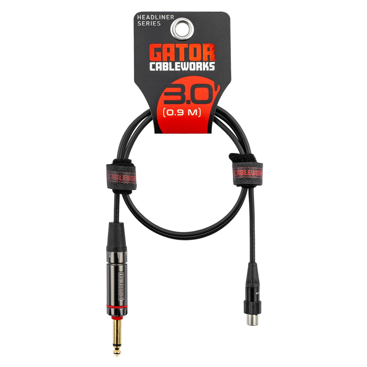 Gator Cableworks GCWH-TA4F-3QT Straight 1/4" to TA4F Instrument Cable, 3-Feet