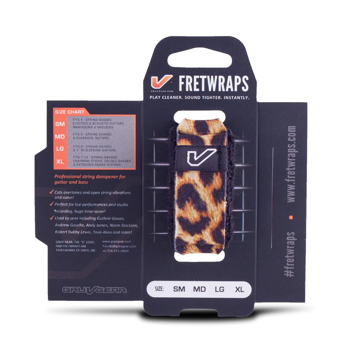 Gruv Gear FretWraps String Muter, Wild Leopard, 1-Pack, Large