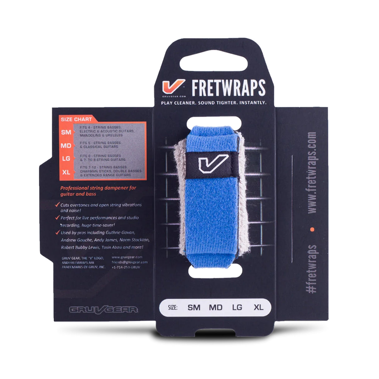 Gruv Gear FretWraps String Muter, HD Sky, 1-Pack, Blue, Large