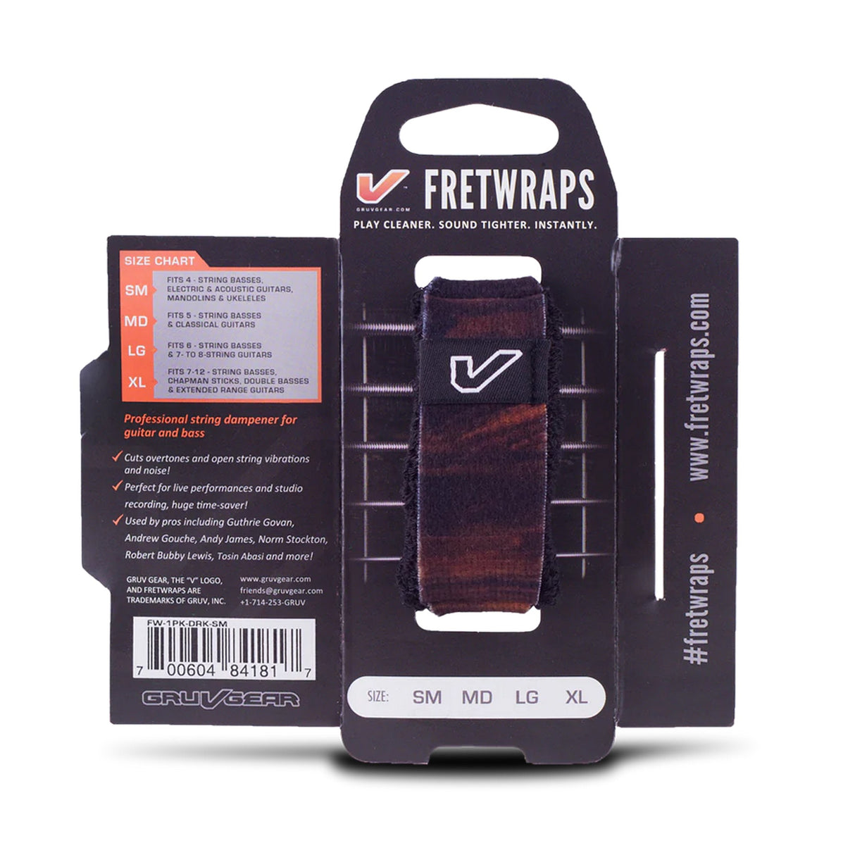 Gruv Gear FretWraps String Muter, Wood Walnut, 1-Pack, Small