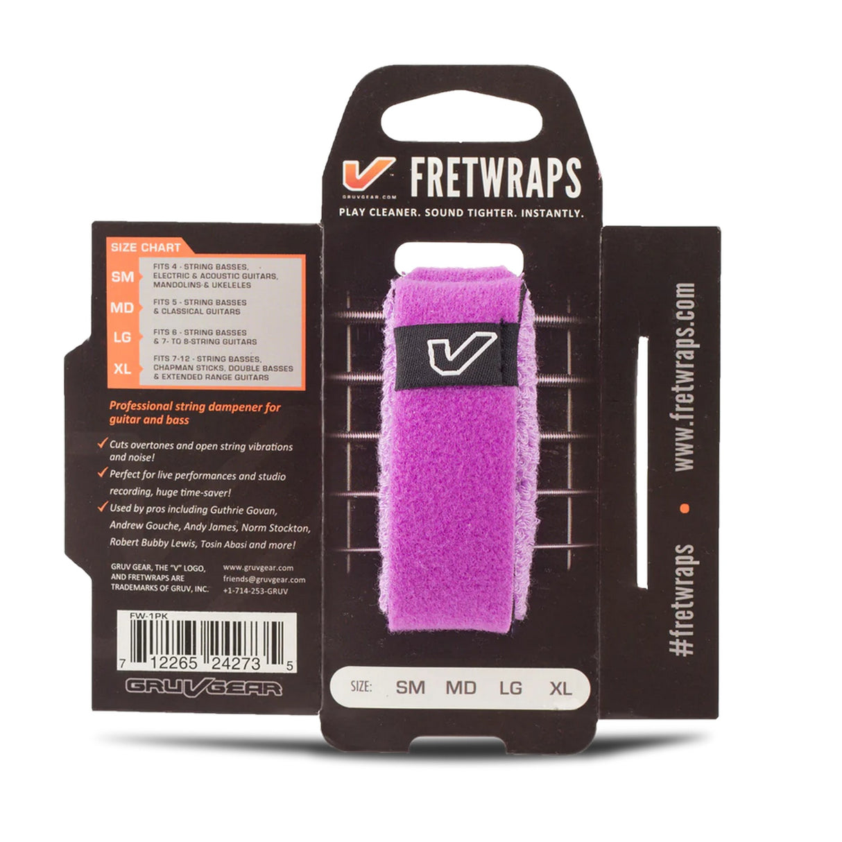 Gruv Gear FretWraps String Muter, HD Gem String Muter, 1-Pack, Purple, Large