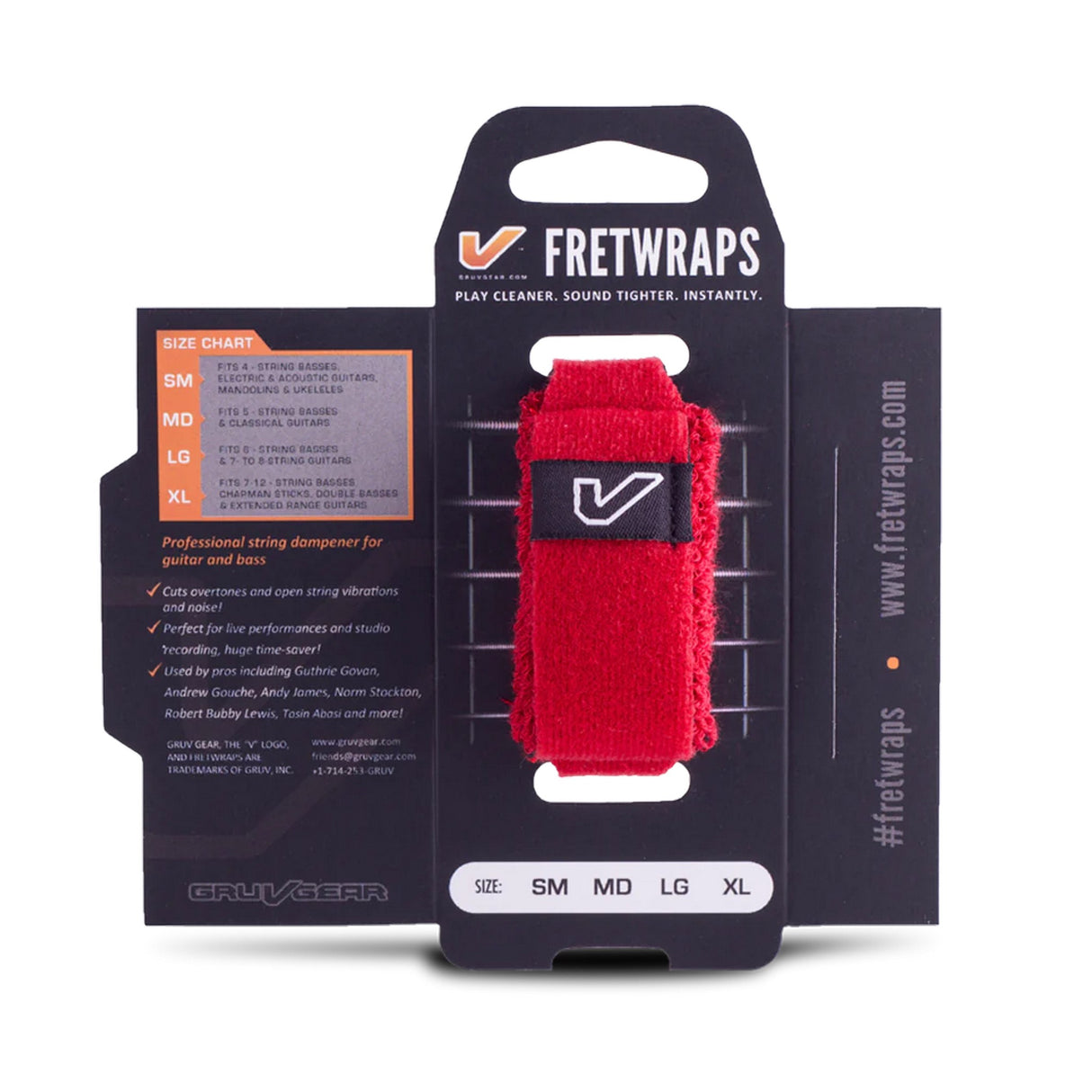 Gruv Gear FretWraps String Muter, HD Fire, 1-Pack, Red, Large