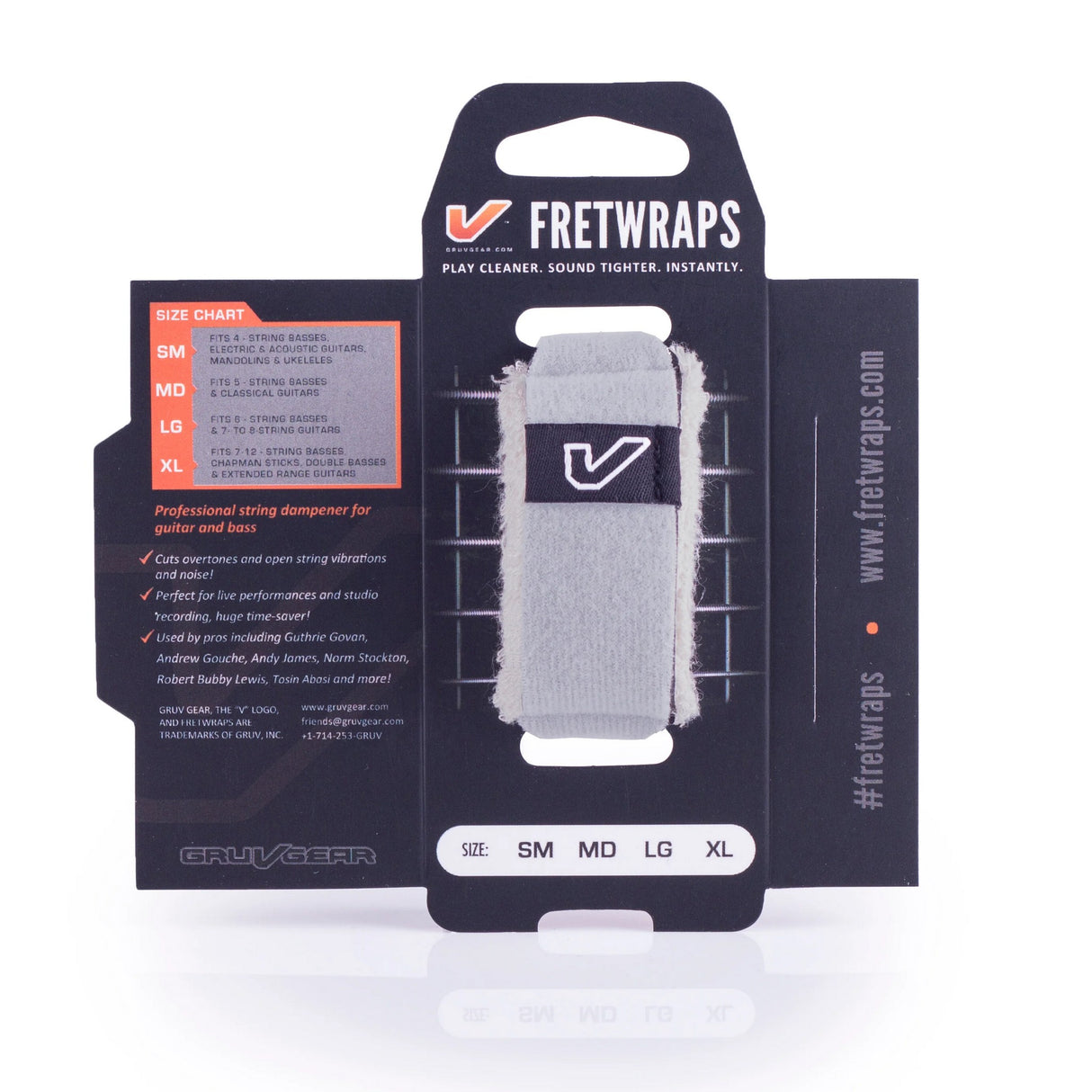 Gruv Gear FretWraps String Muter, HD Stone, 1-Pack, White, Large