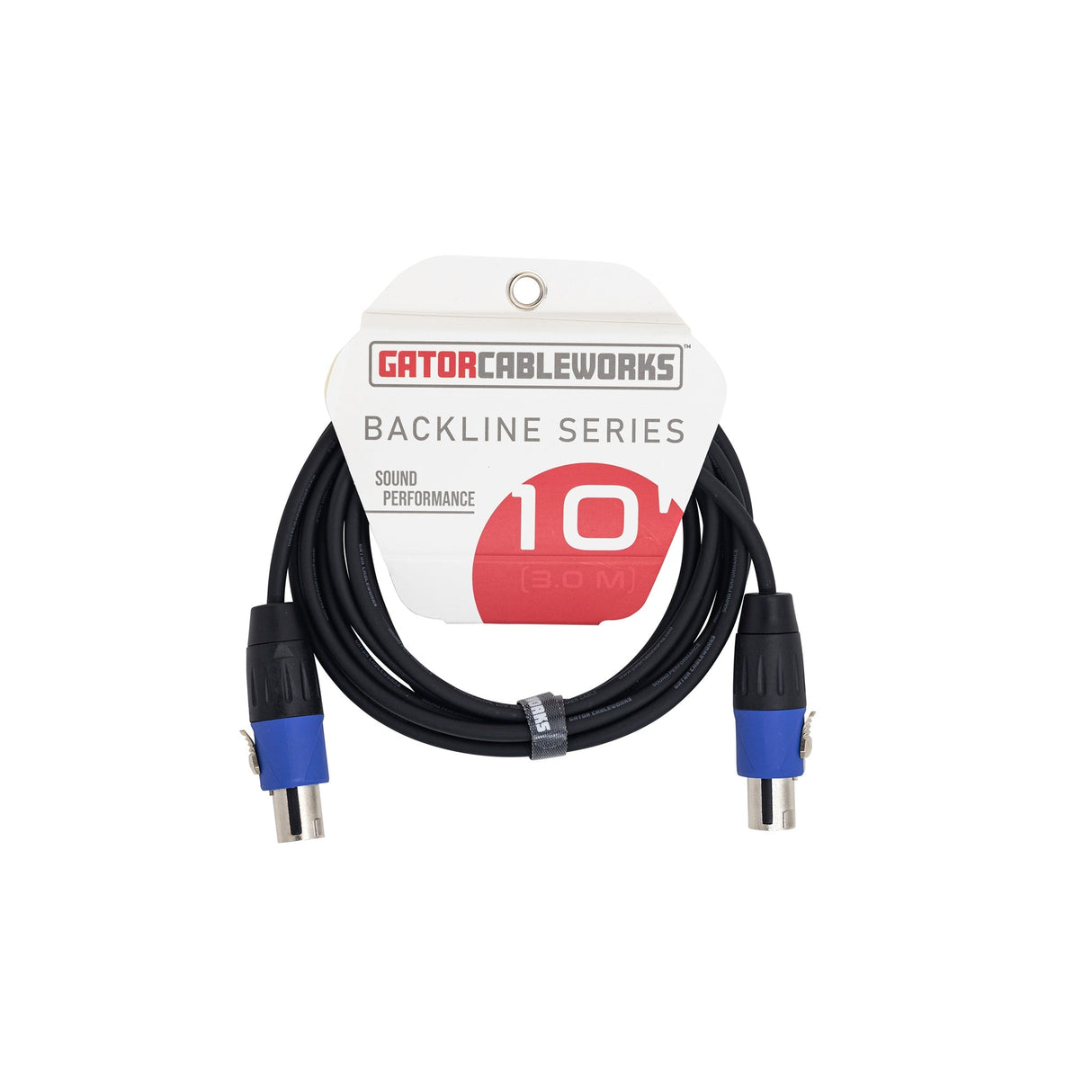 Gator GCWB-SPK-10-2TL Backline Series Straight Twist Lock to Straight Twist Lock Connector Speaker Cable