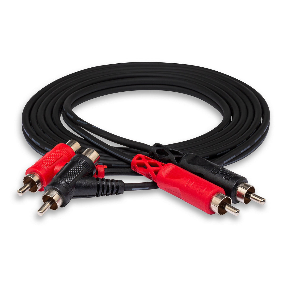 Hosa CRA-201PB Dual RCA to Dual Piggyback RCA Stereo Interconnect Cable, 1-Meter