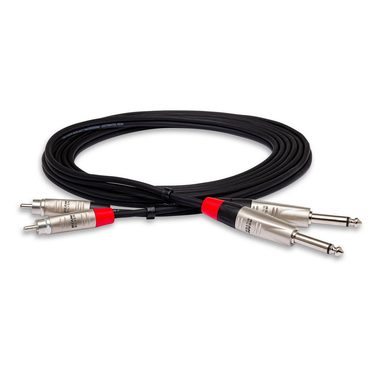 Hosa HPR-020X2 Dual REAN 1/4-Inch TS to RCA Pro Stereo Interconnect Cable, 20-Feet