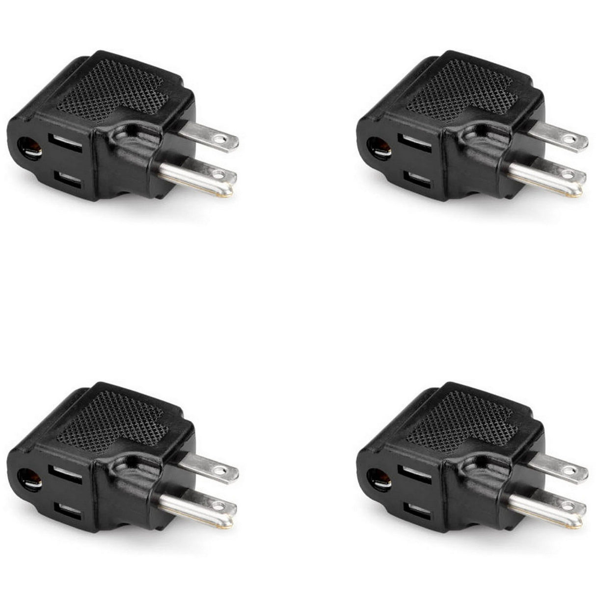 Hosa PWA-486 NEMA 5-15R to NEMA 5-15P Right-Angle Power Adapters, 4-Pack