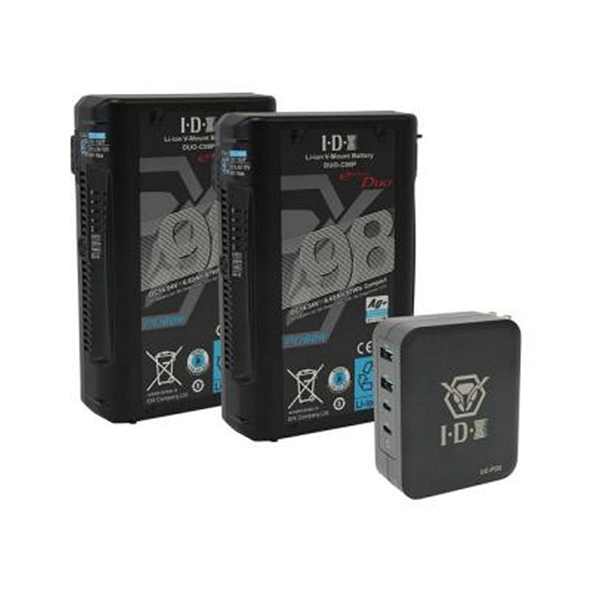 IDX DUO Travel Bundle 2, 2x DUO-C98P V-Mount Battery and PD Charger