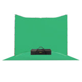 Ikan BD-13F-GRN-F Portable Panoramic Chroma Key Backdrop with Ground Cloth Green