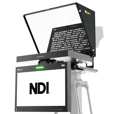 Ikan PT419W-NDI-TMN Aura 19-Inch POE++ NDI Teleprompter Talent Monitor with Full Encoding/Decoding and IP Tally Light