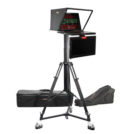 Ikan PT419W-PTZ-TM-MPEDESTAL 19-Inch Widescreen PTZ SDI Teleprompter with Talent Monitor Motorized Pedestal and Dolly