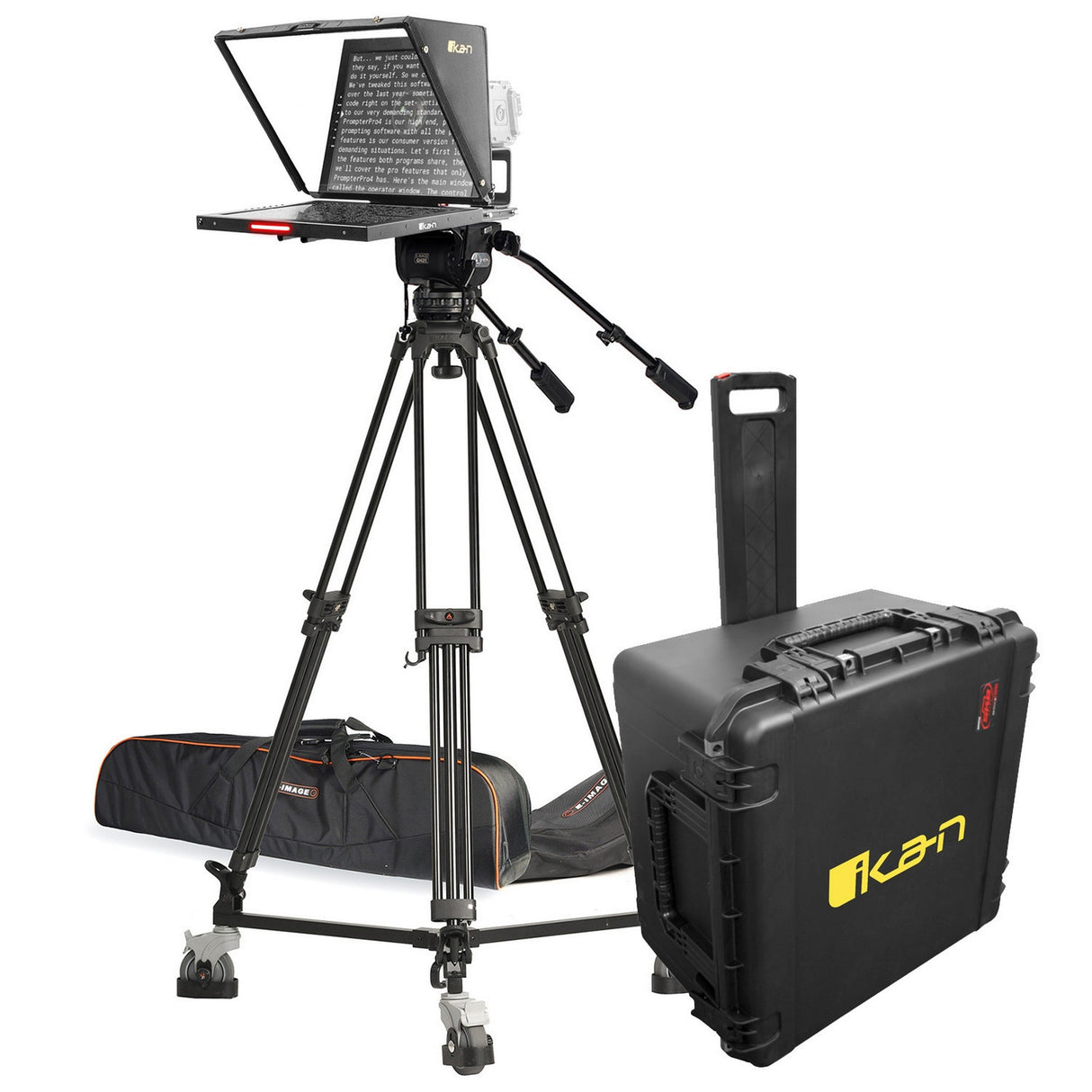 Ikan PT419W-TK-TRIPOD 19-Inch Widescreen Teleprompter, Tripod, Dolly Turnkey, and Travel Kit