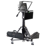 Ikan PT419W-TM-MPEDESTAL 19-Inch Widescreen Teleprompter with Talent Monitor, Motorized Pedestal, and Dolly Turnkey