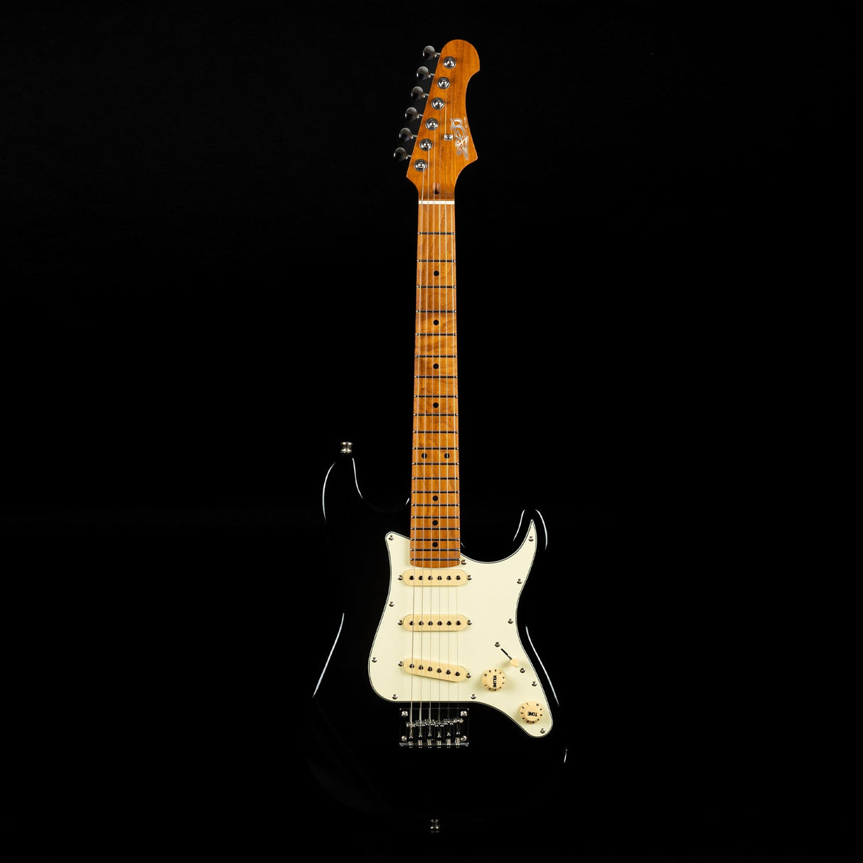 Jet Guitars JS-300 Mini Roasted Maple Electric Guitar, Black Finish