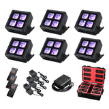 JMAZ Lighting MAD PAR 4IP 60W RGBWA+UV LED Battery Powered Outdoor Uplight Kit, 6-Pack