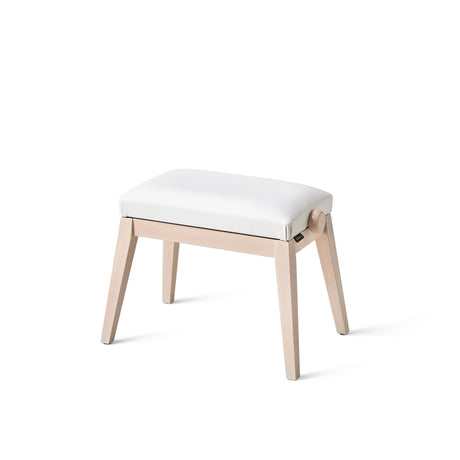 K&M 13941 Piano Bench - Bench Ash Color, Seat White Leather