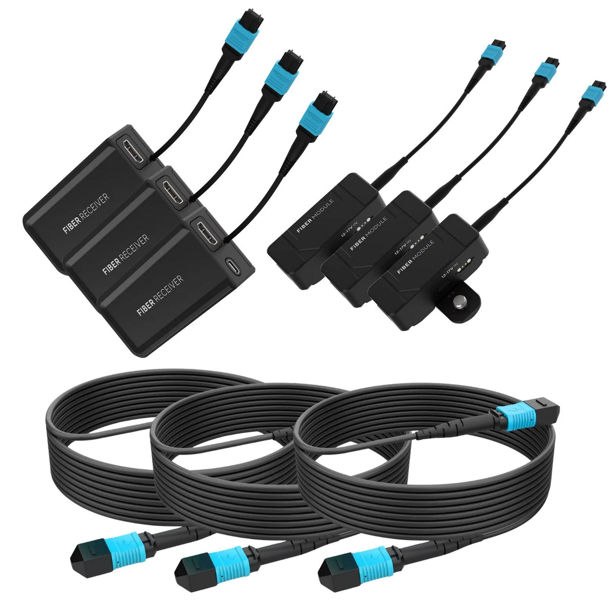 Kondor Blue 3-Pack Fletch Fiber Transmitter/Receiver Modules Kit 50-Foot