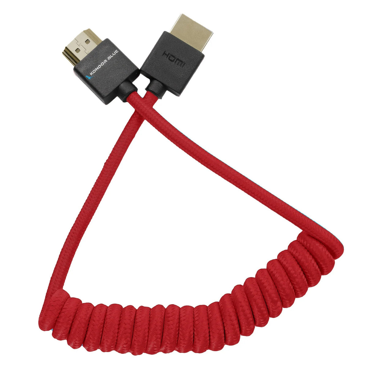 Kondor Blue Coiled Full HDMI Cable, 12-24-Inch, Cardinal Red