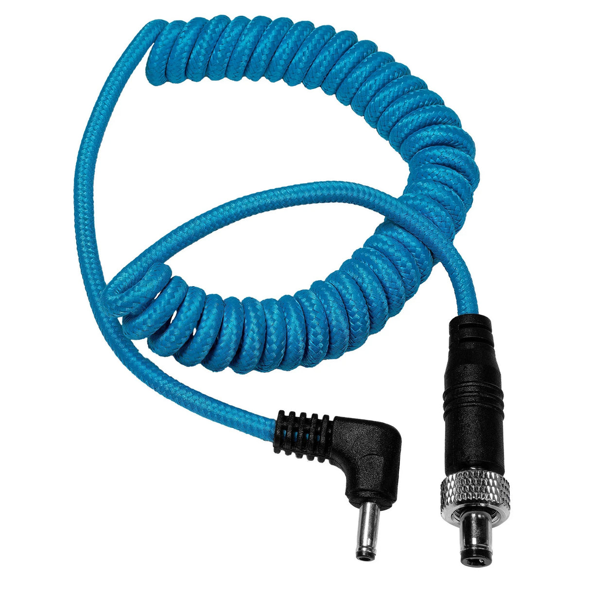 Kondor Blue Locking DC 2.1mm to Right Angle DC 1.35mm Coiled Cable