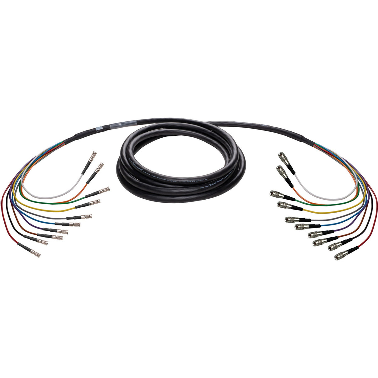 Laird 4855R10-D-MB Mini RG-59 DIN 1.0/2.3 Male to HD-BNC Male 12G-SDI/4K UHD Belden 10-Channel Snake Cable