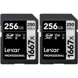 Lexar Professional SDHC/SDXC UHS-II 256GB Memory Card (2-Pack)