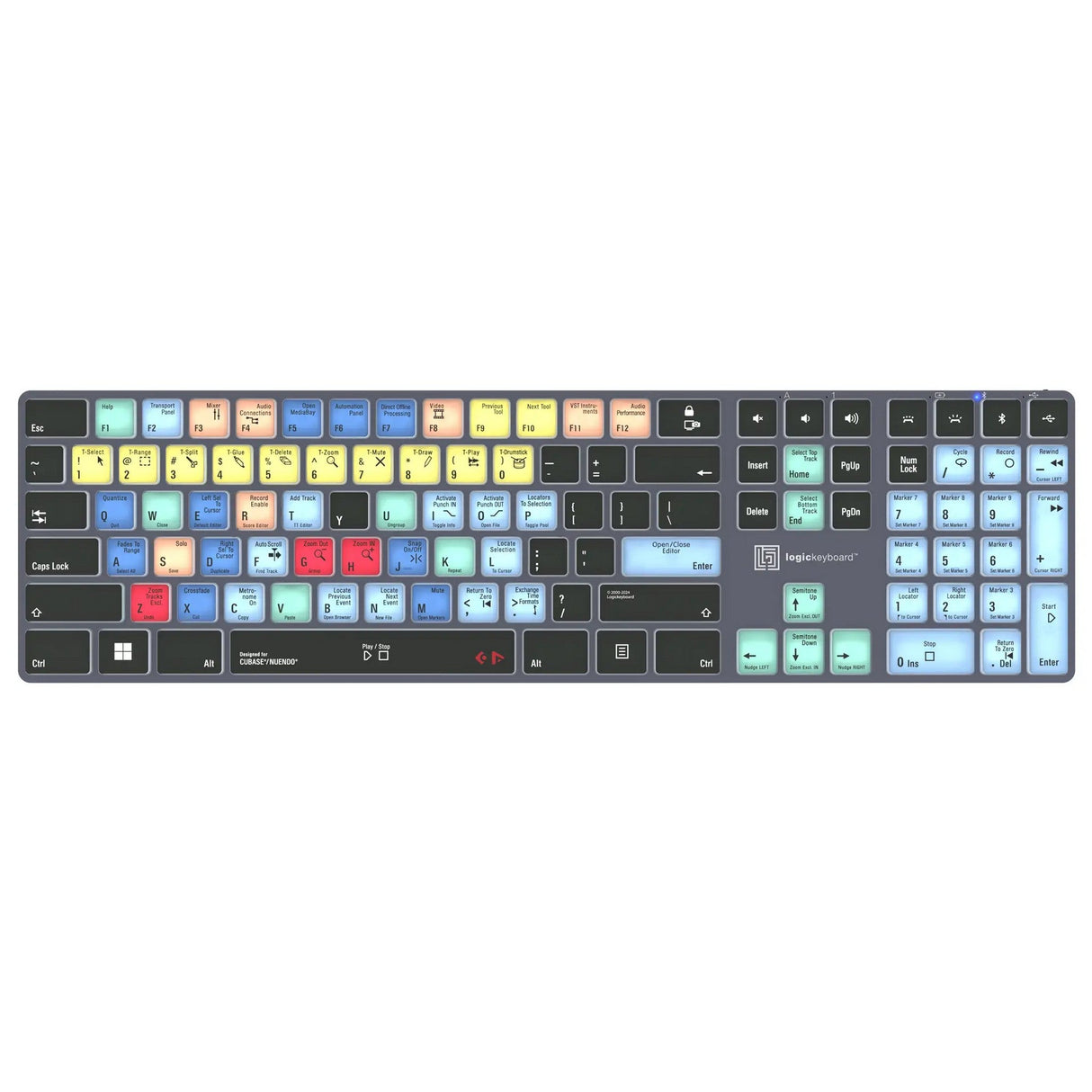 Logickeyboard TITAN Wireless Backlit Keyboard for Cubase/Nuendo, US Windows