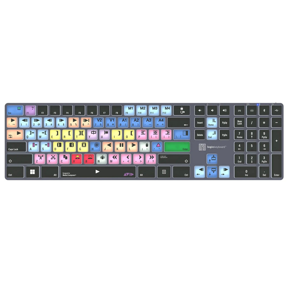 Logickeyboard TITAN Wireless Backlit Keyboard for Avid Media Composer Classic, US Windows