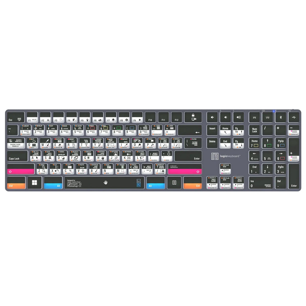 Logickeyboard TITAN Wireless Backlit Keyboard for Adobe Photographer ...