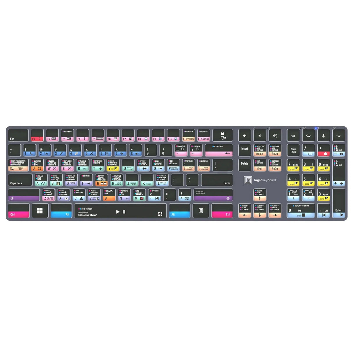 Logickeyboard TITAN Wireless Backlit Keyboard for Studio One, US Windows